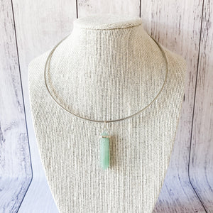 green aventurine crystal bullet point pendant sterling silver australia