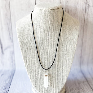 selenite crystal bullet point double terminated pendant australia