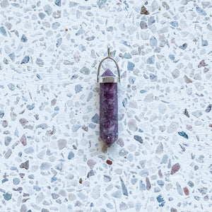 lepidolite crystal bullet point stone pendant australia