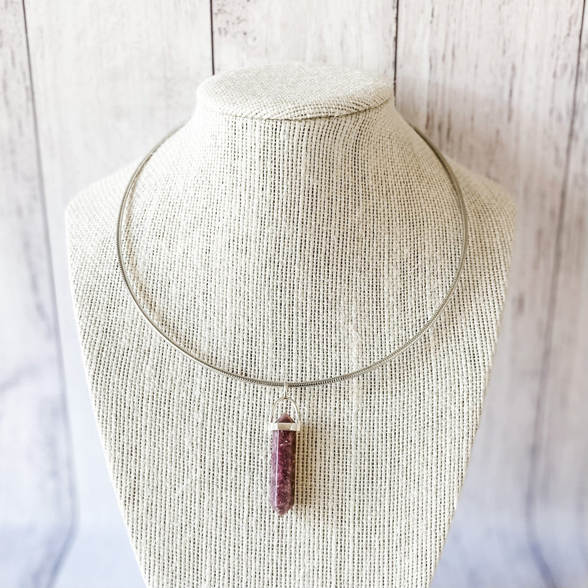 lepidolite crystal bullet point stone pendant australia
