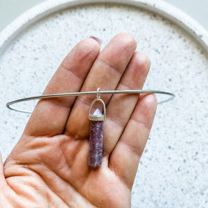 lepidolite crystal bullet point stone pendant australia