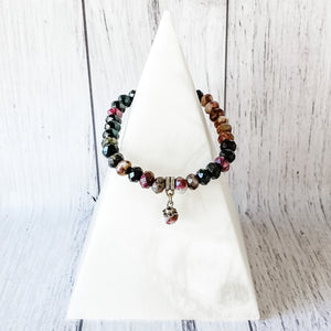 pink tourmaline crystal elastic stretch beaded bracelet australia