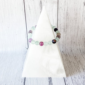 fluorite crystal beaded stretch stone healing chakra bracelet australia gemrox