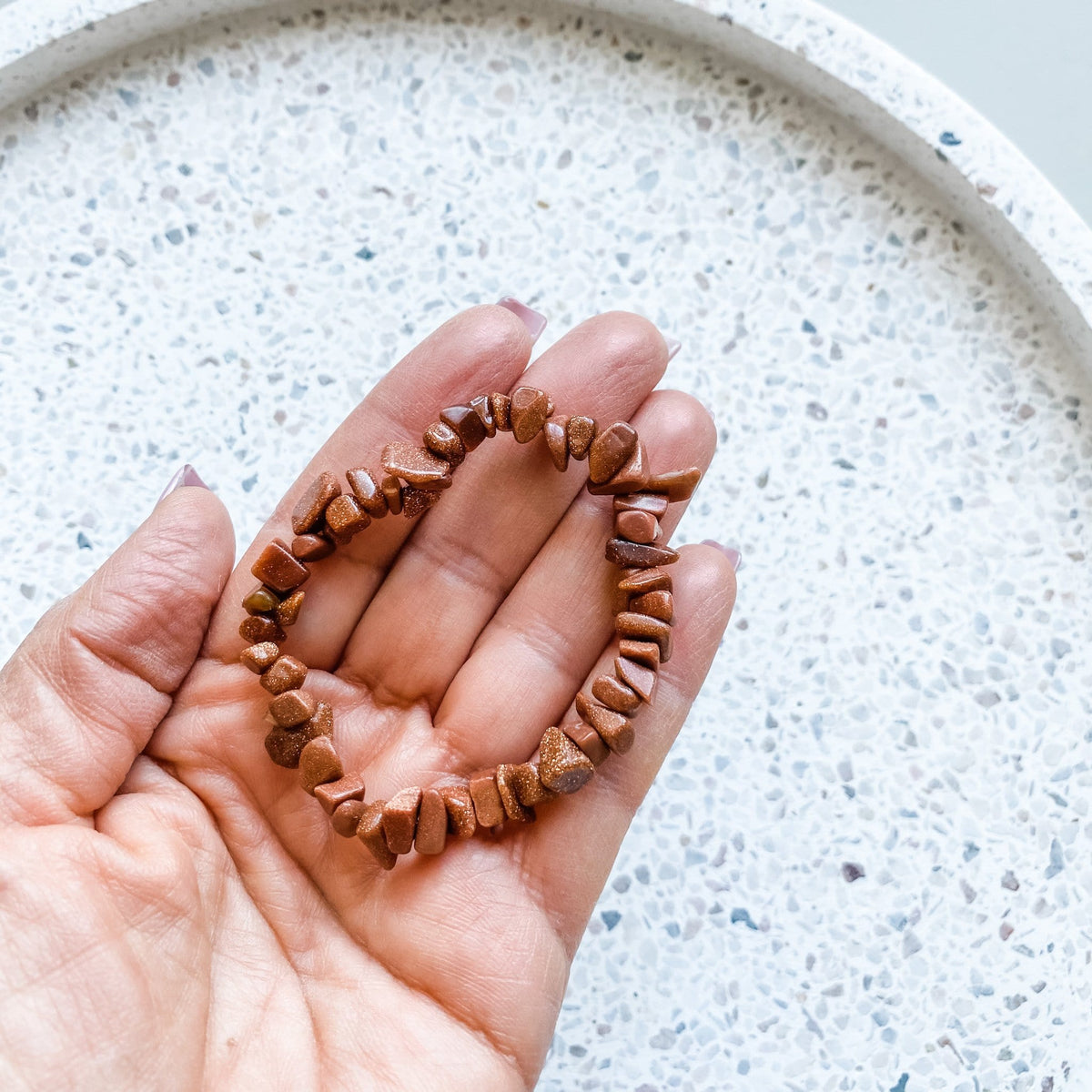 goldstone crystal chip healing elastic stretch bracelet australia