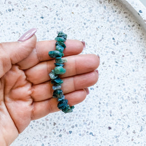 moss agate crystal chip healing stretch elastic bracelet australia