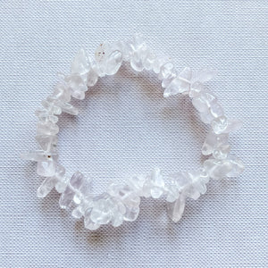 pink rose quartz crystal chip elastic stretch healing bracelet australia