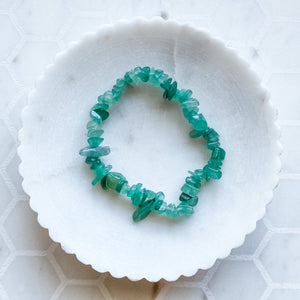 green aventurine crystal chip healing stretch chakra bracelet australia gemrox