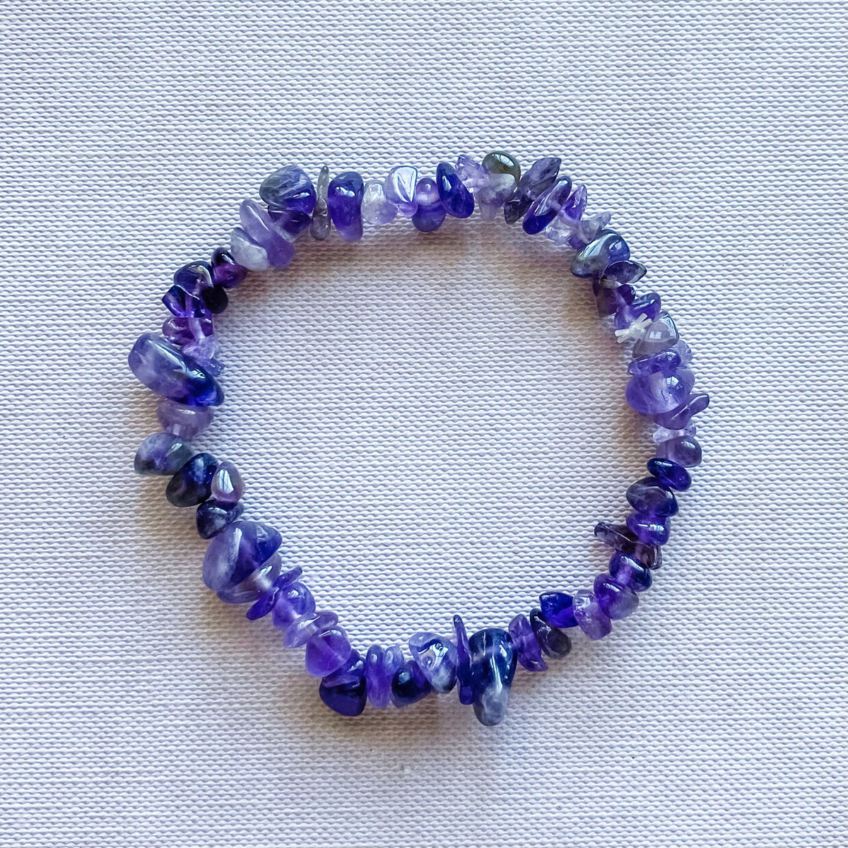 Amethyst Crystal Stretch Elastic Chip Healing Bracelet