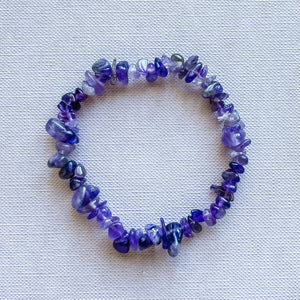 Amethyst Crystal Stretch Elastic Chip Healing Bracelet