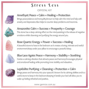 stress less crystal kit best crystals for stress relief anxiety calming crystals gemrox sydney