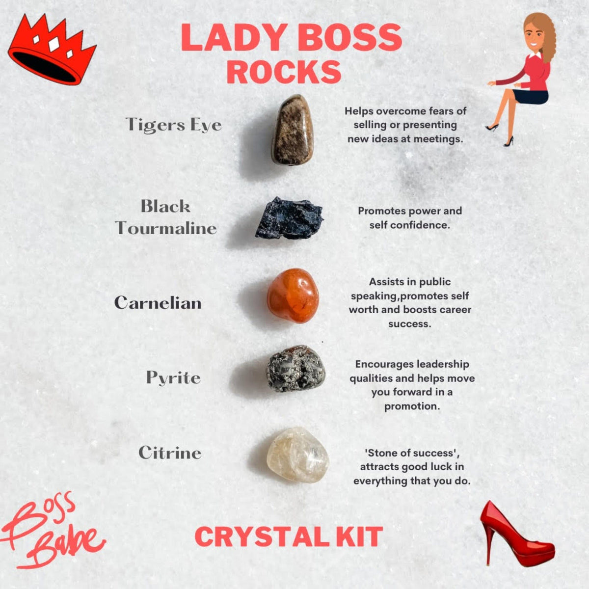 s705 Boss lady crystal kit career woman crystals tumbled stones australia.crystals for women career promotion 31