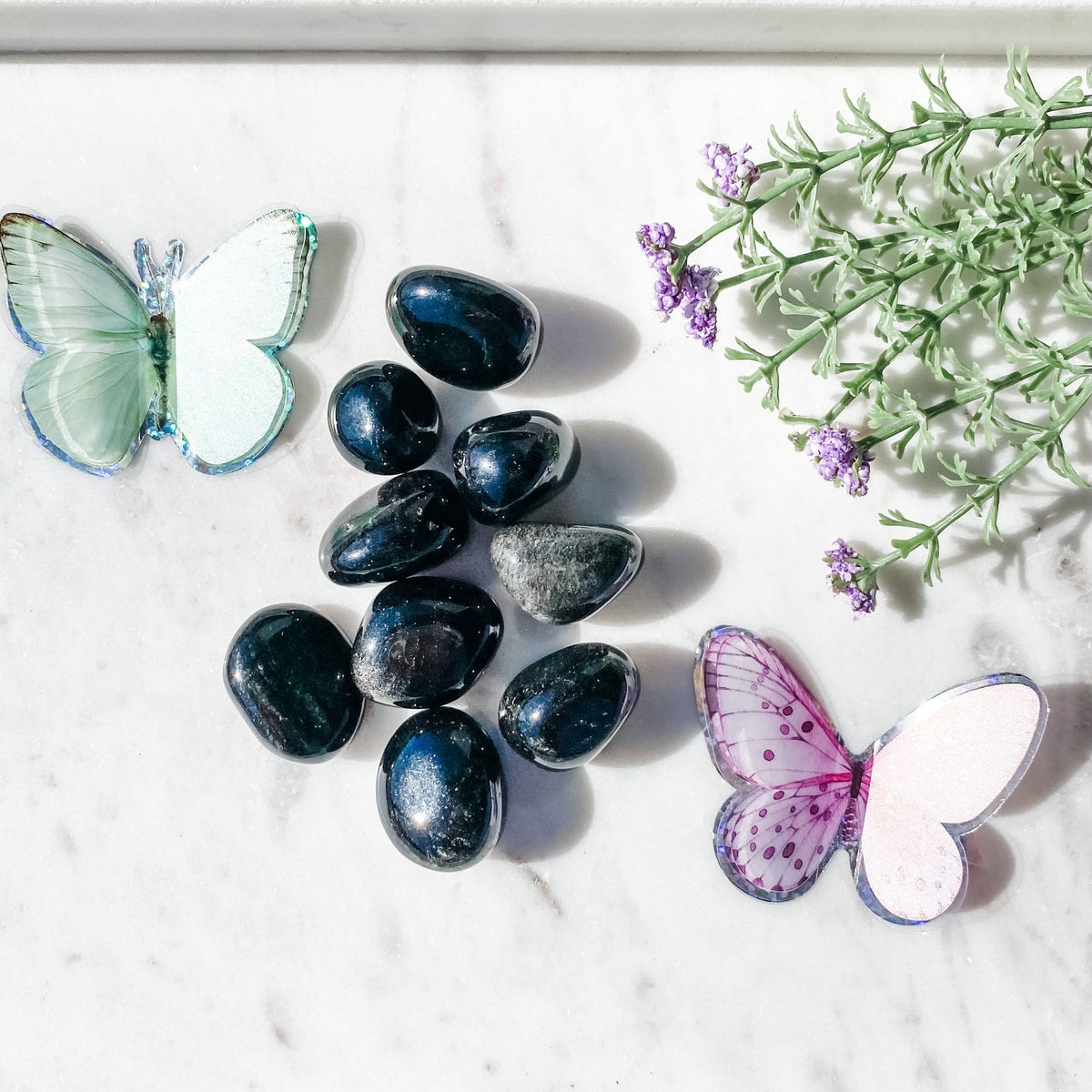 black obsidian crystal tumbled stone australia