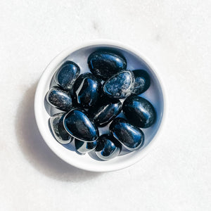 black obsidian crystal tumbled stone australia