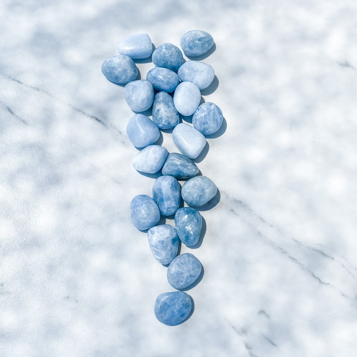 Blue Calcite crystal tumbled stone gemrox australia