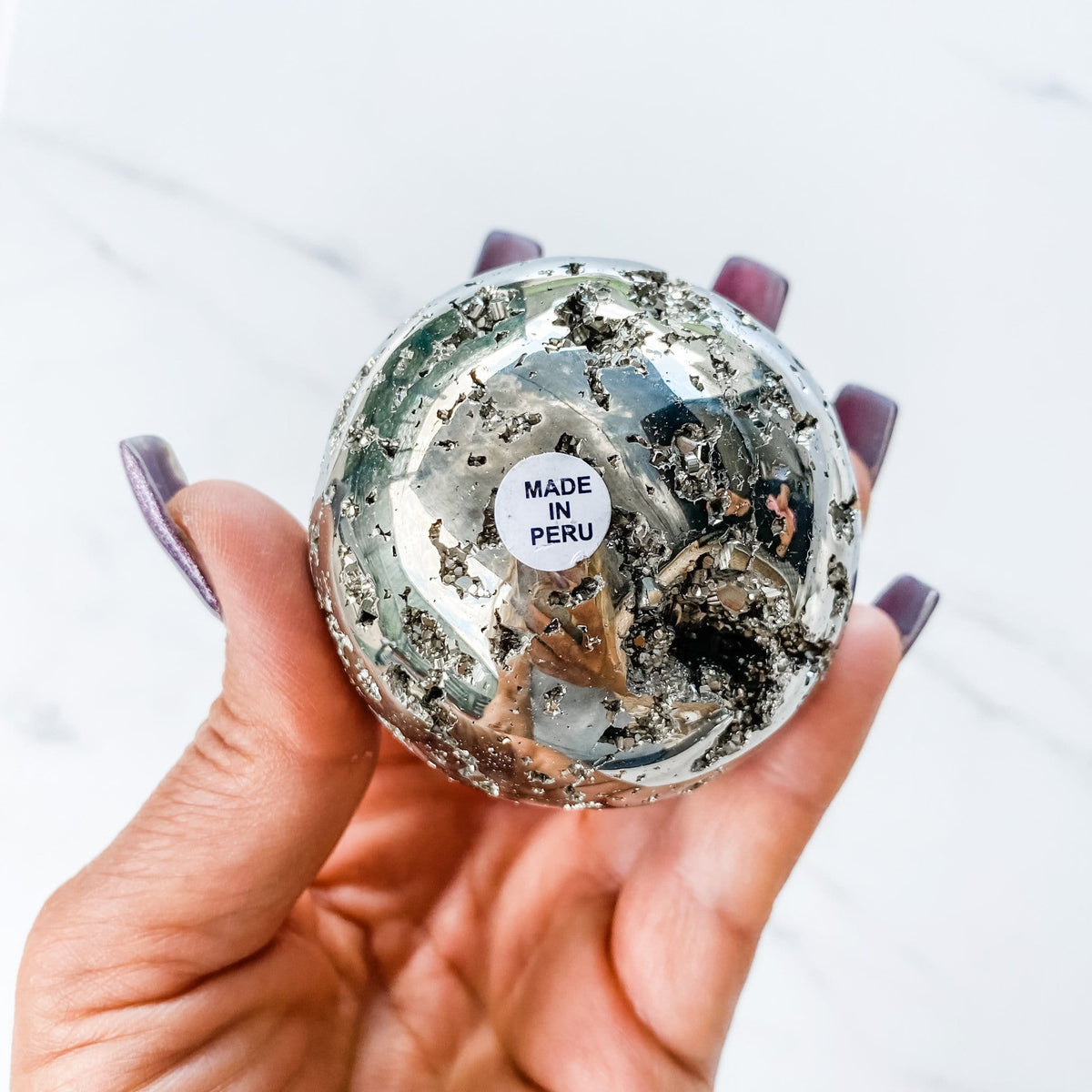 s933 Pyrite crystal ball sphere 6cm gemrox australia