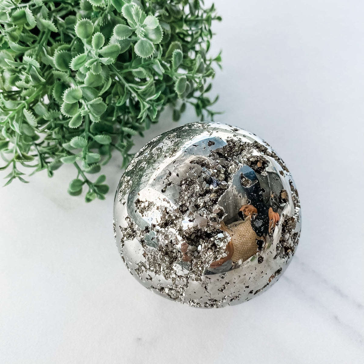 s933 Pyrite crystal ball sphere 6cm gemrox australia