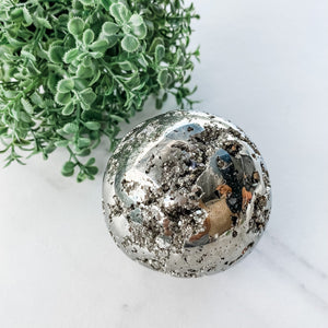 s933 Pyrite crystal ball sphere 6cm gemrox australia