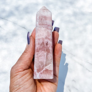Pink Calcite crystal generator tower gemrox australia