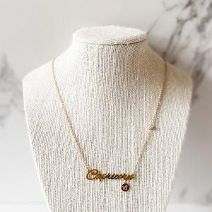 s961 Scorpio Stainless Steel Zodiac Sign Gold Necklace Gemrox Australia