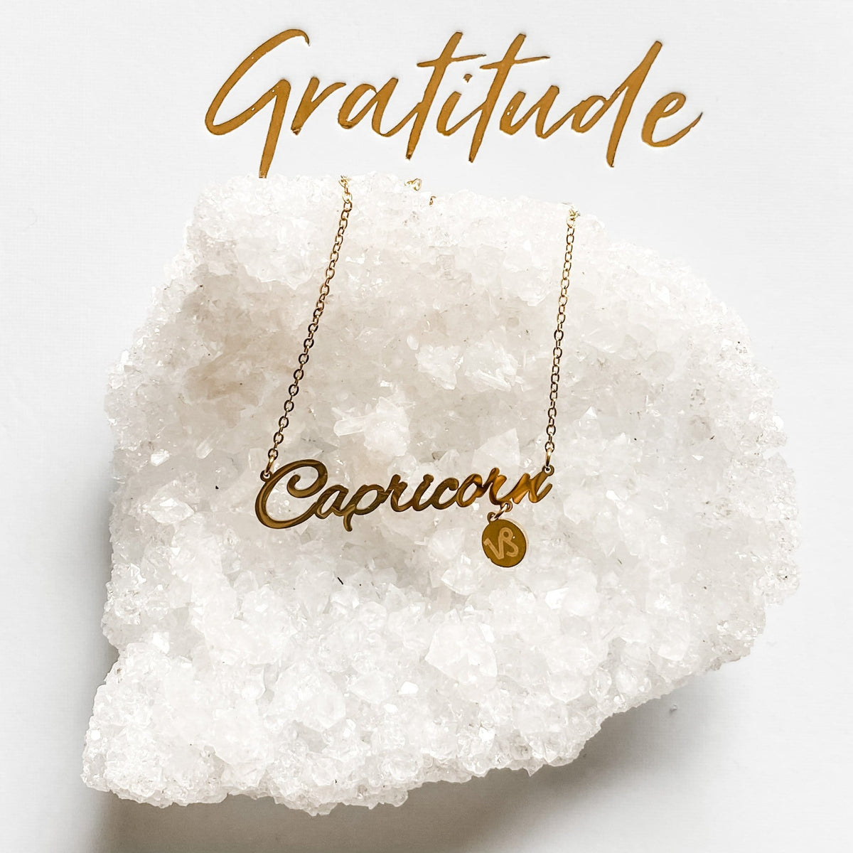 s961 Capricorn Stainless Steel Zodiac Sign Gold Necklace Gemrox Australia