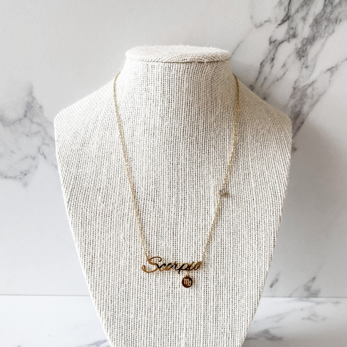 s961 Scorpio Stainless Steel Zodiac Sign Gold Necklace Gemrox Australia