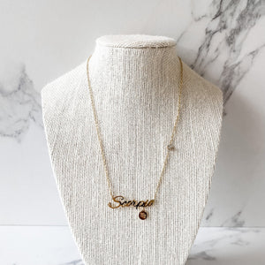 s961 Scorpio Stainless Steel Zodiac Sign Gold Necklace Gemrox Australia