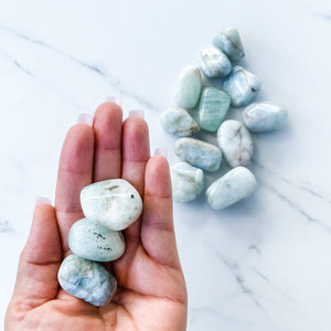 aquamarine crystal tumbled stone stones australia gemrox