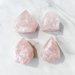 s980 Rose Quartz Base Cut Raw Polished Point Stone Small australia gemrox 1