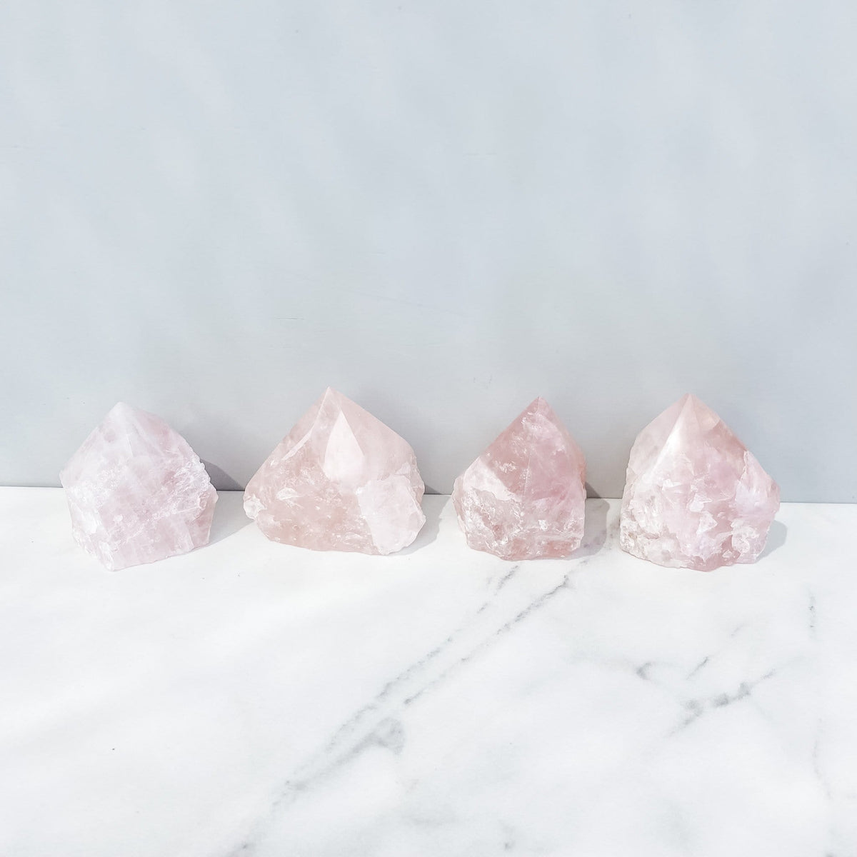 s980 Rose Quartz Base Cut Raw Polished Point Stone Small australia gemrox 1