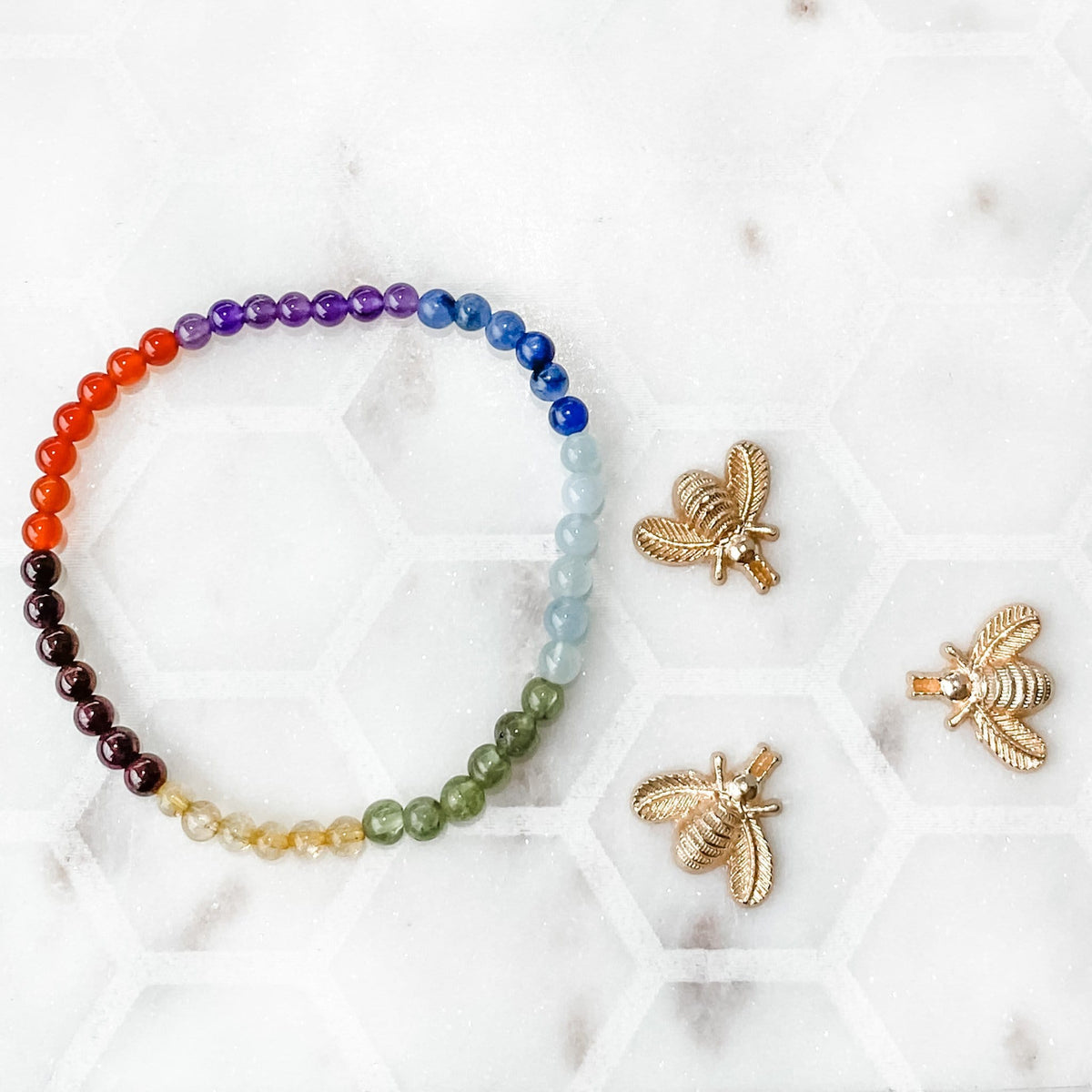 s986 chakra 4mm beaded mulitstone bracelet crystals australia gemrox 1