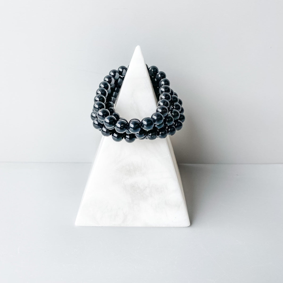 s993 Black Tourmaline Beaded Stone Bracelet Crystals Australia Gemrox 1