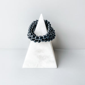 black tourmaline beaded stone bracelet australia