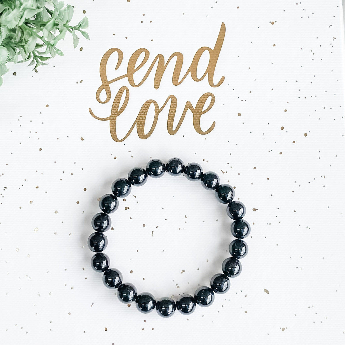 s993 Black Tourmaline Beaded Stone Bracelet Crystals Australia Gemrox 1