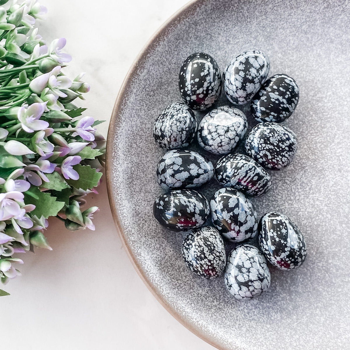 s995 snowflake obsidian crystal tumbled stone crystals australia gemrox sydney 1