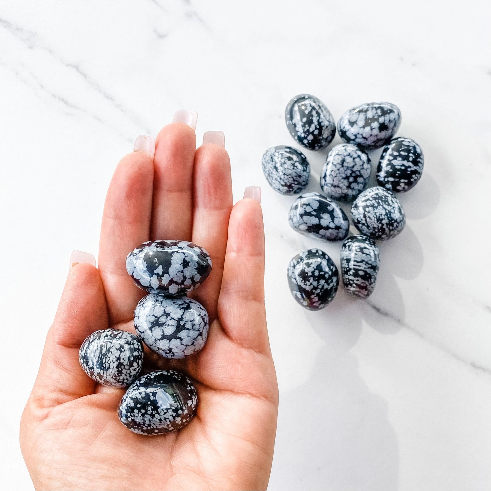 s995 snowflake obsidian crystal tumbled stone crystals australia gemrox sydney 1
