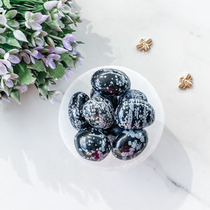 s995 snowflake obsidian crystal tumbled stone crystals australia gemrox sydney 1