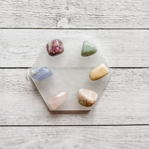 Selenite Crystal Cleansing/Charging Plate Hexagonal