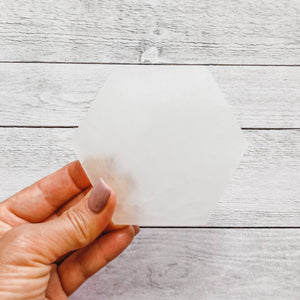 Selenite Crystal Cleansing/Charging Plate Hexagonal
