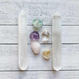 Selenite Crystal charging Wand 15cm australia