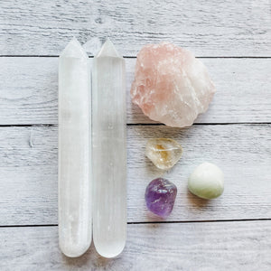 Selenite Crystal charging Wand 15cm australia