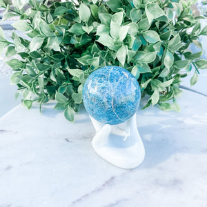 S1625 Blue Apatite crystal ball sphere 5cm australia. buy blue apatite crystal australia. gemrox sydney 1