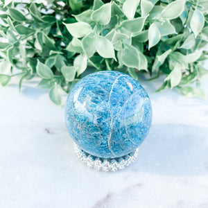 S1625 Blue Apatite crystal ball sphere 5cm australia. buy blue apatite crystal australia. gemrox sydney 1