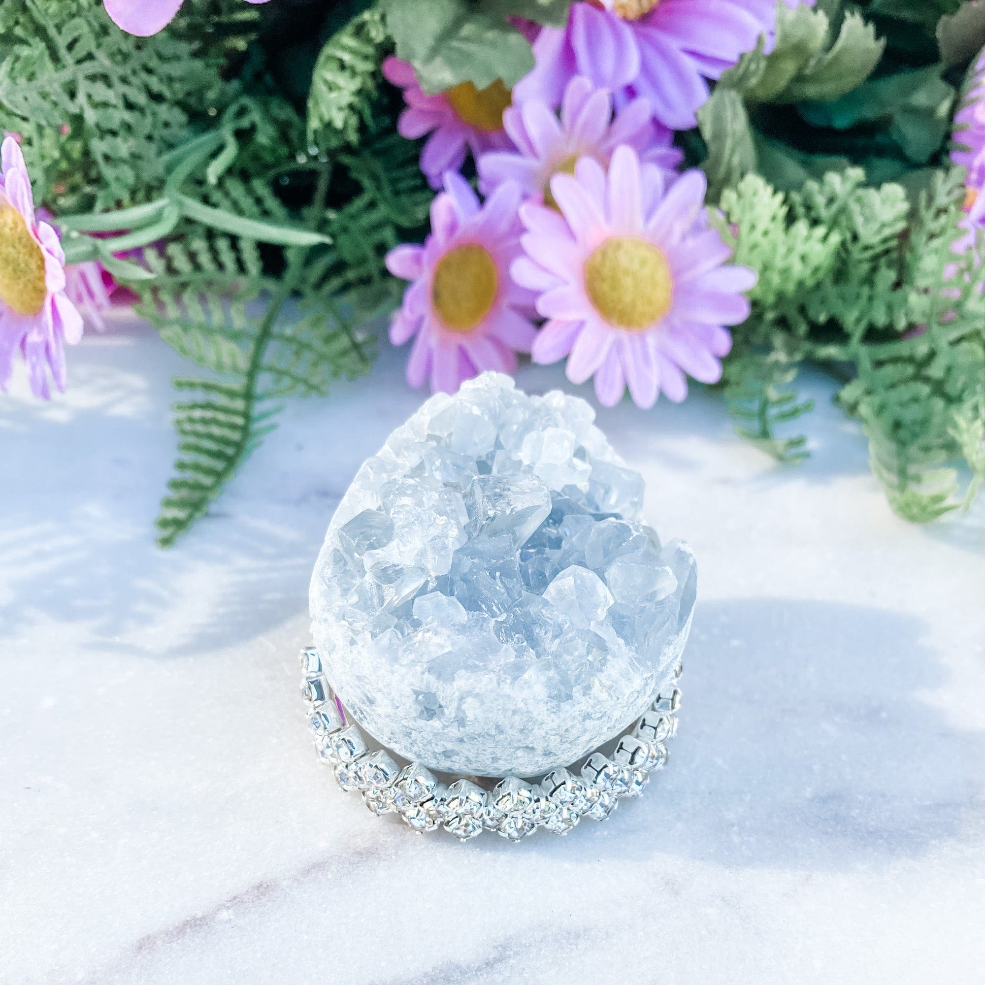 S1669 Celestite crystal egg shaped geode cluster 5cm Australia. Buy celestite crystal australia. gemrox sydney 2