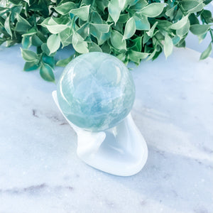 S1675 Green fluorite crystal ball sphere 5cm australia. buy fluorite crystal sphere australia. gemrox sydney 1