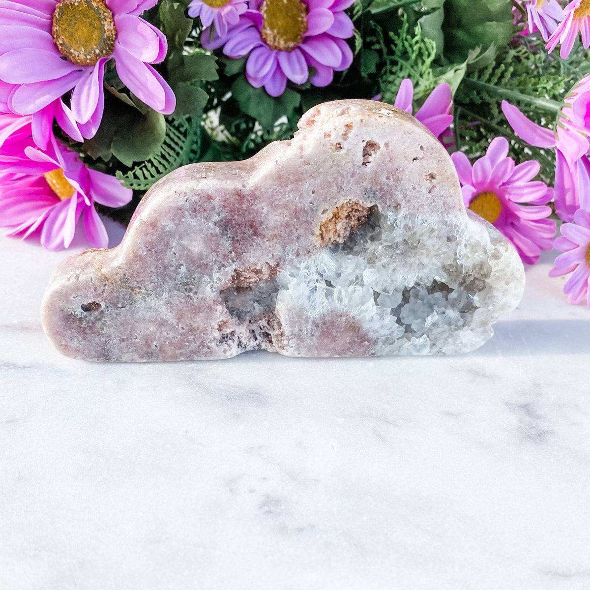 S1677 pink amethyst crystal cloud shaped self standing stone with druzy australia. buy pink amethyst crystal australia. gemrox sydney 1