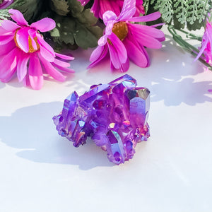 S1692 Purple Aura Clear Quartz crystal cluster australia. buy aura quartz cluster purple australia. gemrox sydney 1