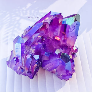 S1692 Purple Aura Clear Quartz crystal cluster australia. buy aura quartz cluster purple australia. gemrox sydney 1