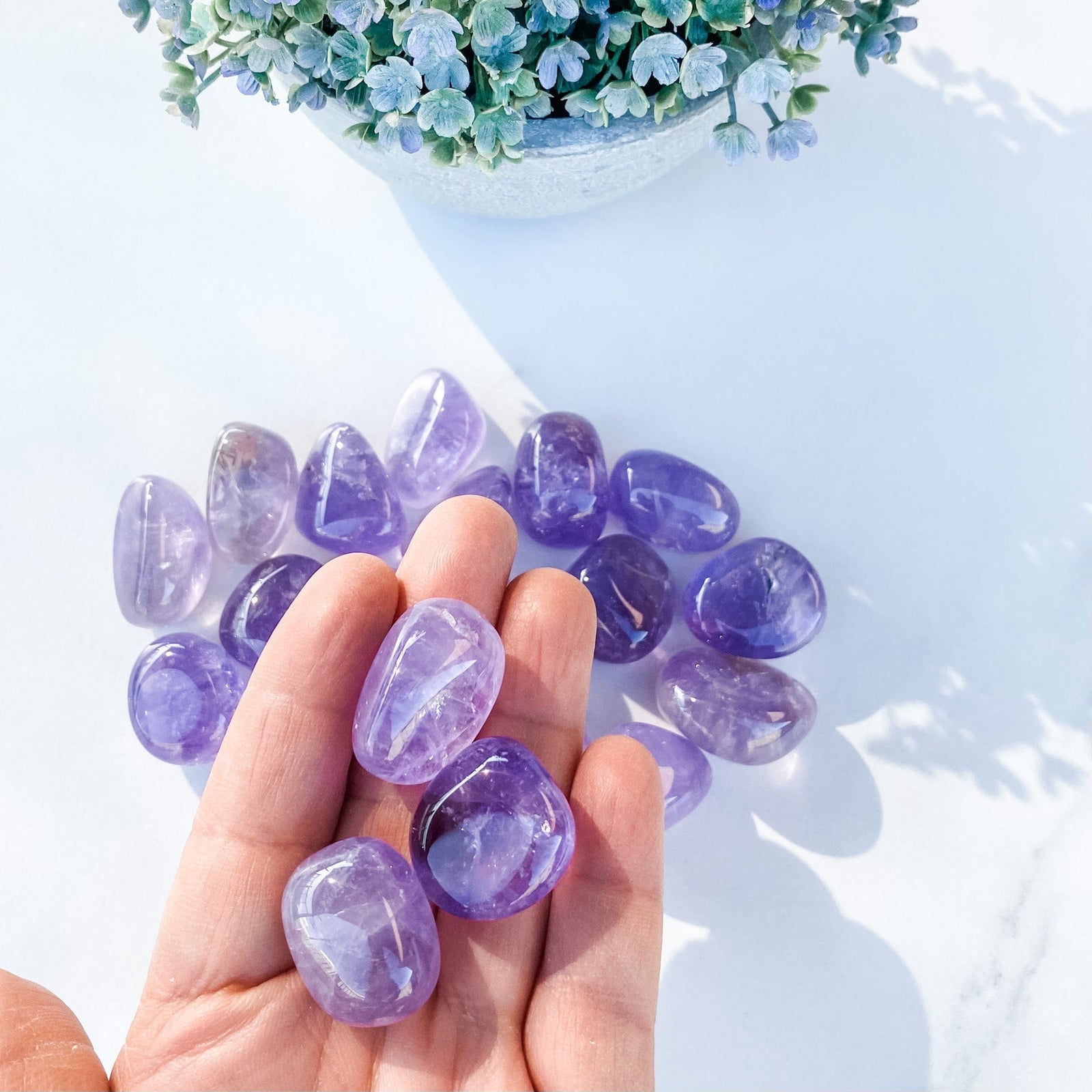 S1703 Brazillian Amethyst crystal tumbled tumble stone 3cm australia. buy brazillian amethyst stone stones in australia.gemrox sydney 1