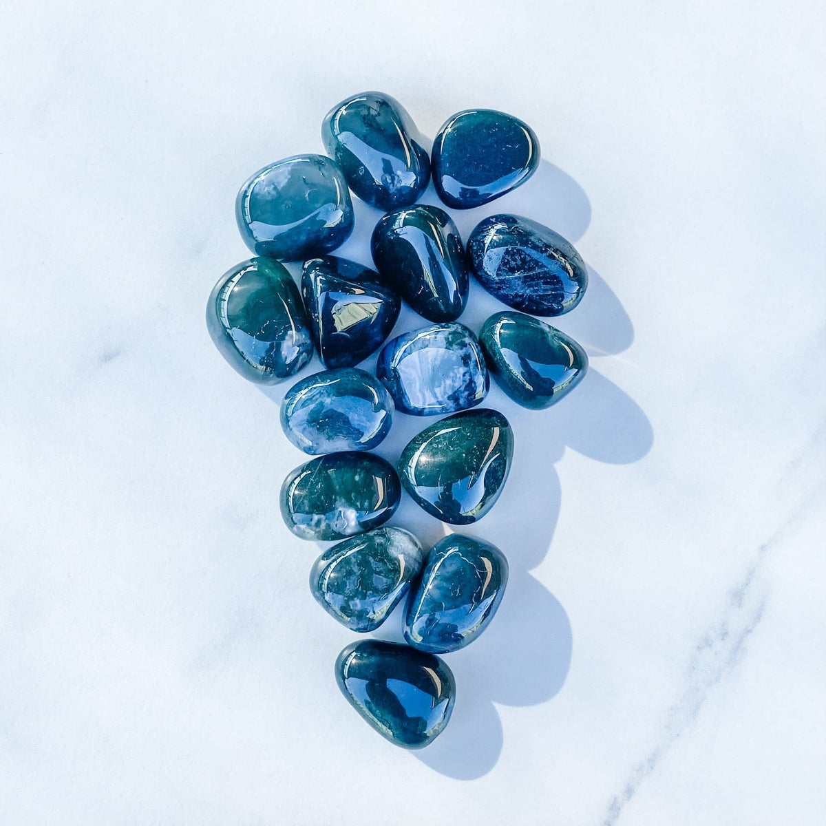 S1705 Moss agate crystal tumbled tumbles stones 3cm australia.buy moss agate crystal australia. gemrox sydney 1