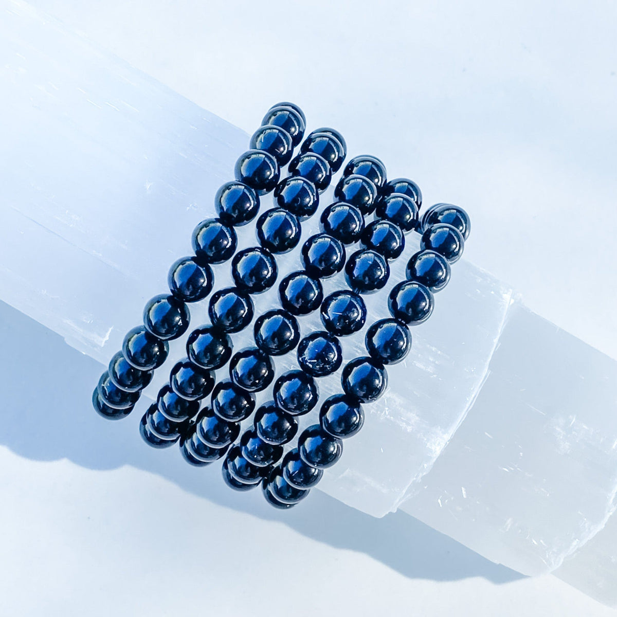 S1719 Black obsidian crystal stone stretch beaded 8mm healing protection bracelet australia. black obsidian jewellery australia. gemrox sydney 1